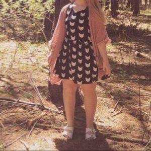 H&M Black and White Cat Patterned Dress